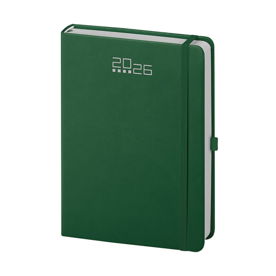 Agenda Giornaliera personalizzabile 14,5 x 21 cm Sab. e Dom. abbinati, chiusura con elastico - Gadget.it - Agenda Giornaliera con Elastico, Portapenne sab. e dom. abbinati 14,5x21 cm