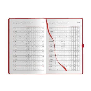 Agenda Giornaliera personalizzabile 14,5 x 21 cm Sab. e Dom. abbinati, chiusura con elastico - Gadget.it - Agenda Giornaliera con Elastico, Portapenne sab. e dom. abbinati 14,5x21 cm