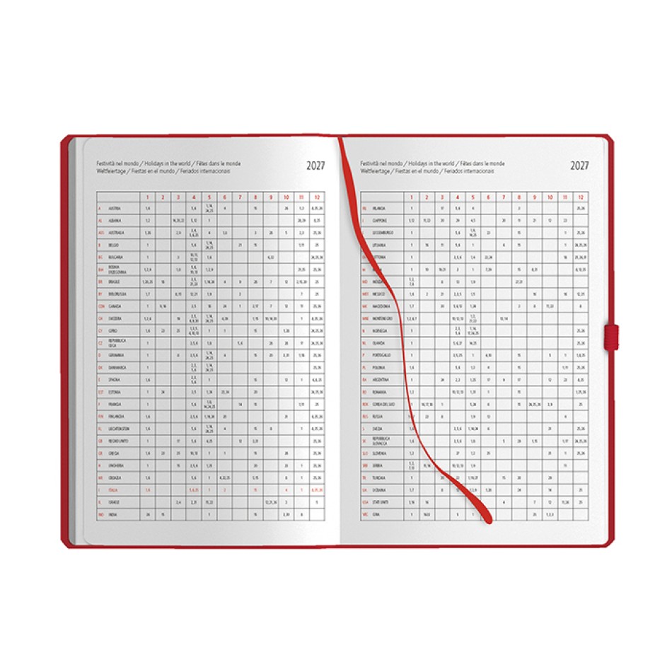 Agenda Giornaliera personalizzabile 14,5 x 21 cm Sab. e Dom. abbinati, chiusura con elastico - Gadget.it - Agenda Giornaliera con Elastico, Portapenne sab. e dom. abbinati 14,5x21 cm