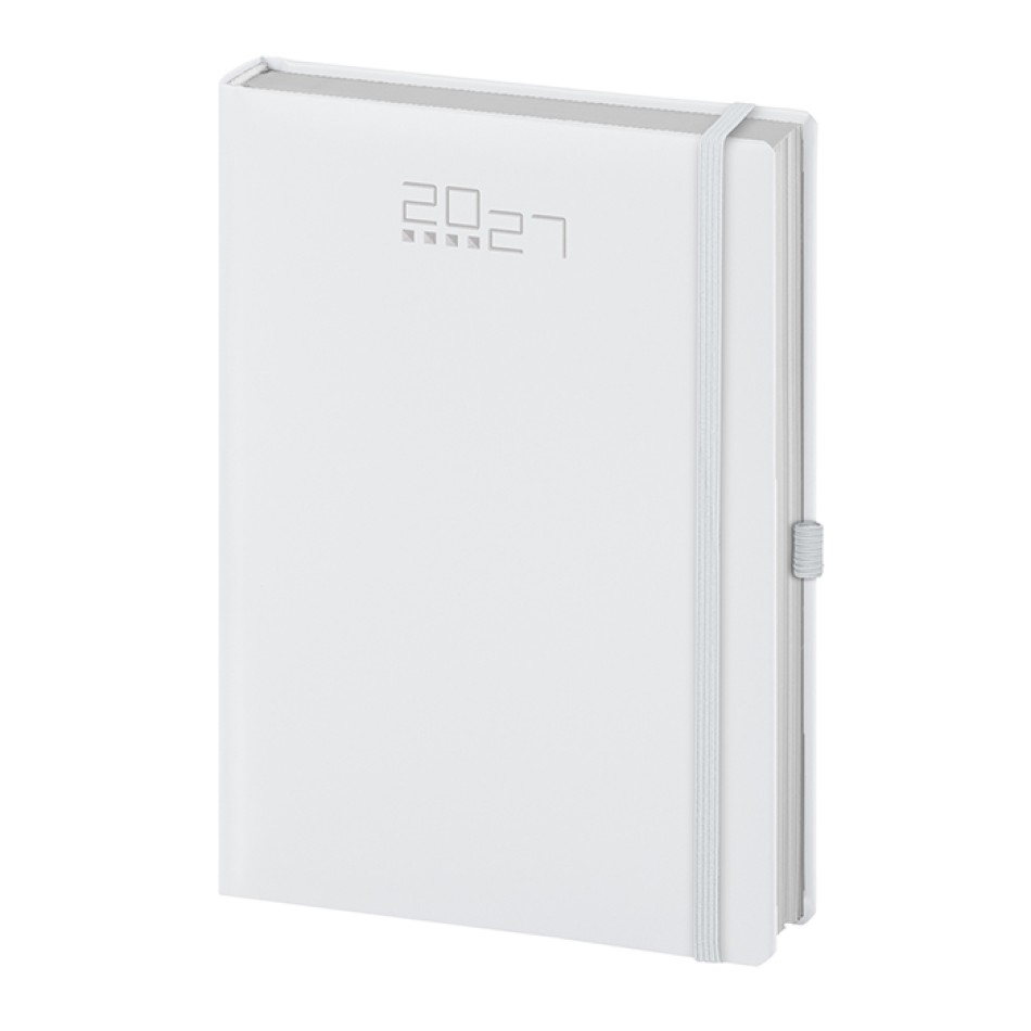 Agenda Giornaliera personalizzabile 14,5 x 21 cm Sab. e Dom. abbinati, chiusura con elastico - Gadget.it - Agenda Giornaliera con Elastico, Portapenne sab. e dom. abbinati 14,5x21 cm