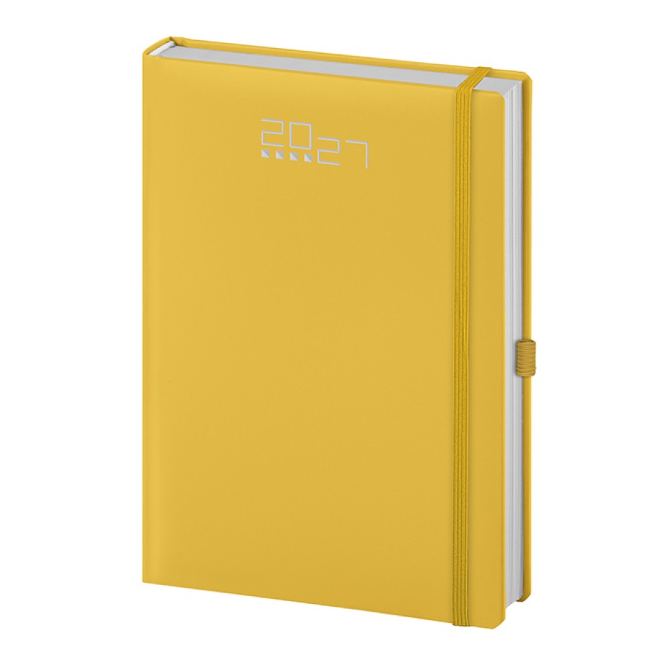 Agenda Giornaliera personalizzabile 14,5 x 21 cm Sab. e Dom. abbinati, chiusura con elastico - Gadget.it - Agenda Giornaliera con Elastico, Portapenne sab. e dom. abbinati 14,5x21 cm