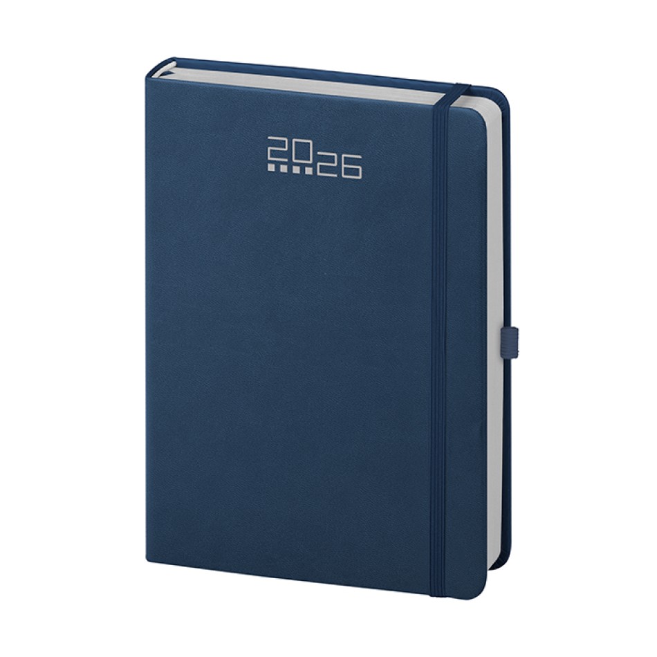 Agenda Giornaliera personalizzabile 14,5 x 21 cm Sab. e Dom. abbinati, chiusura con elastico - Gadget.it - Agenda Giornaliera con Elastico, Portapenne sab. e dom. abbinati 14,5x21 cm