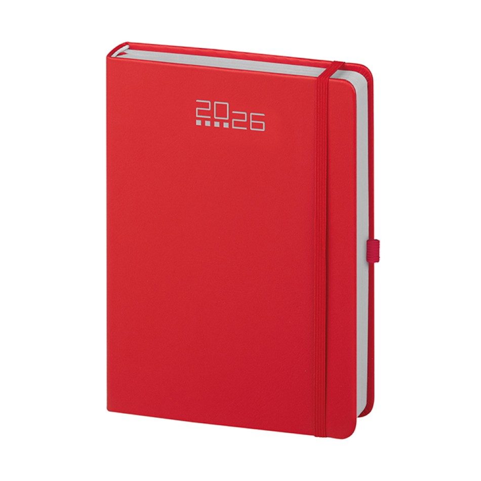 Agenda Giornaliera personalizzabile 14,5 x 21 cm Sab. e Dom. abbinati, chiusura con elastico - Gadget.it - Agenda Giornaliera con Elastico, Portapenne sab. e dom. abbinati 14,5x21 cm
