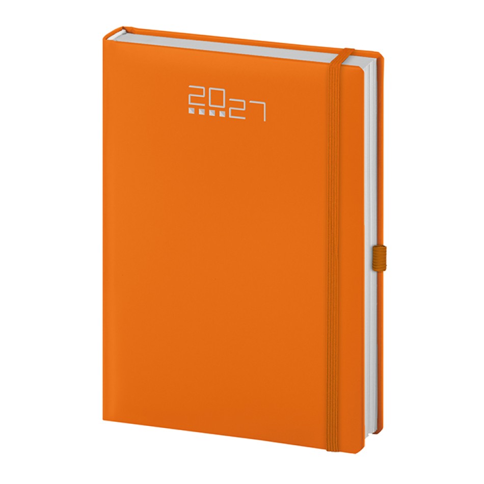 Agenda Giornaliera personalizzabile 14,5 x 21 cm Sab. e Dom. abbinati, chiusura con elastico - Gadget.it - Agenda Giornaliera con Elastico, Portapenne sab. e dom. abbinati 14,5x21 cm