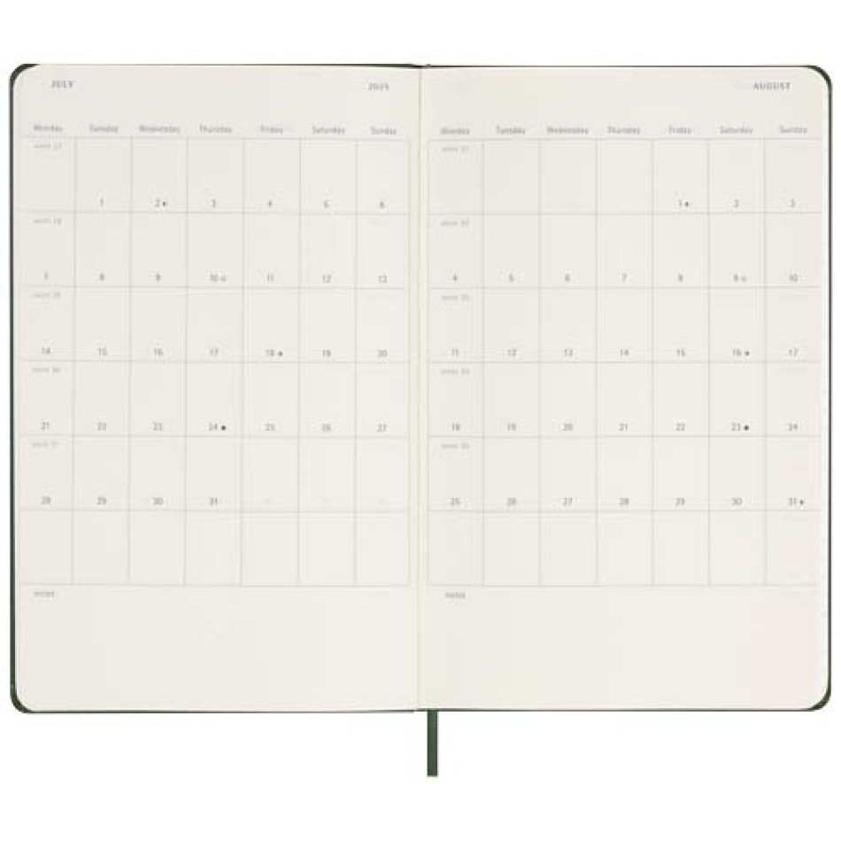 Agenda settimanale 12 mesi formato L con copertina rigida Moleskine - Gadget.it - 