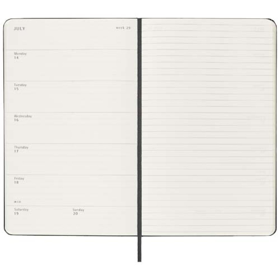 Agenda settimanale 12 mesi formato L con copertina rigida Moleskine - Gadget.it - 