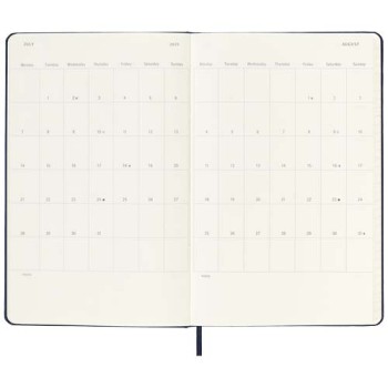 Agenda settimanale orizzontale 12 mesi formato L con copertina rigida Moleskine - Gadget.it - 