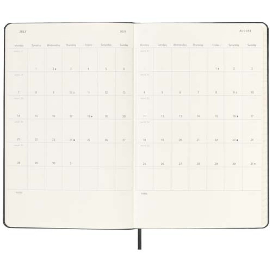 Agenda verticale 12 mesi formato L con copertina rigida Moleskine - Gadget.it - 