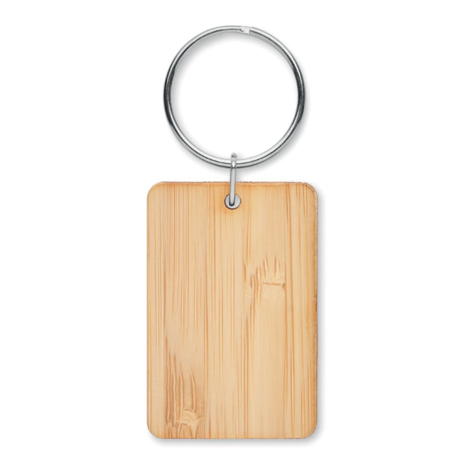 Portachiavi rettangolare in bamboo - ANGLEBOO - Gadget.it - 
