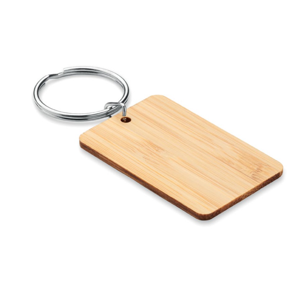 Portachiavi rettangolare in bamboo - ANGLEBOO - Gadget.it - 