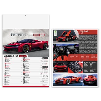 Calendario Auto Sportive 30x47 - Gadget.it - Calendario Illustrato Mensile Auto Sportive 30x47 cm