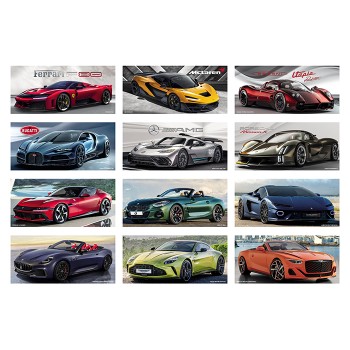 Calendario Auto Sportive 19x14,5 - Gadget.it - Calendario da Tavolo Illustrato Mensile Spiralato Auto Sportive 19x14,5 cm
