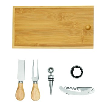 BAMBOO WINE - Set vino e formaggio - Gadget.it - 