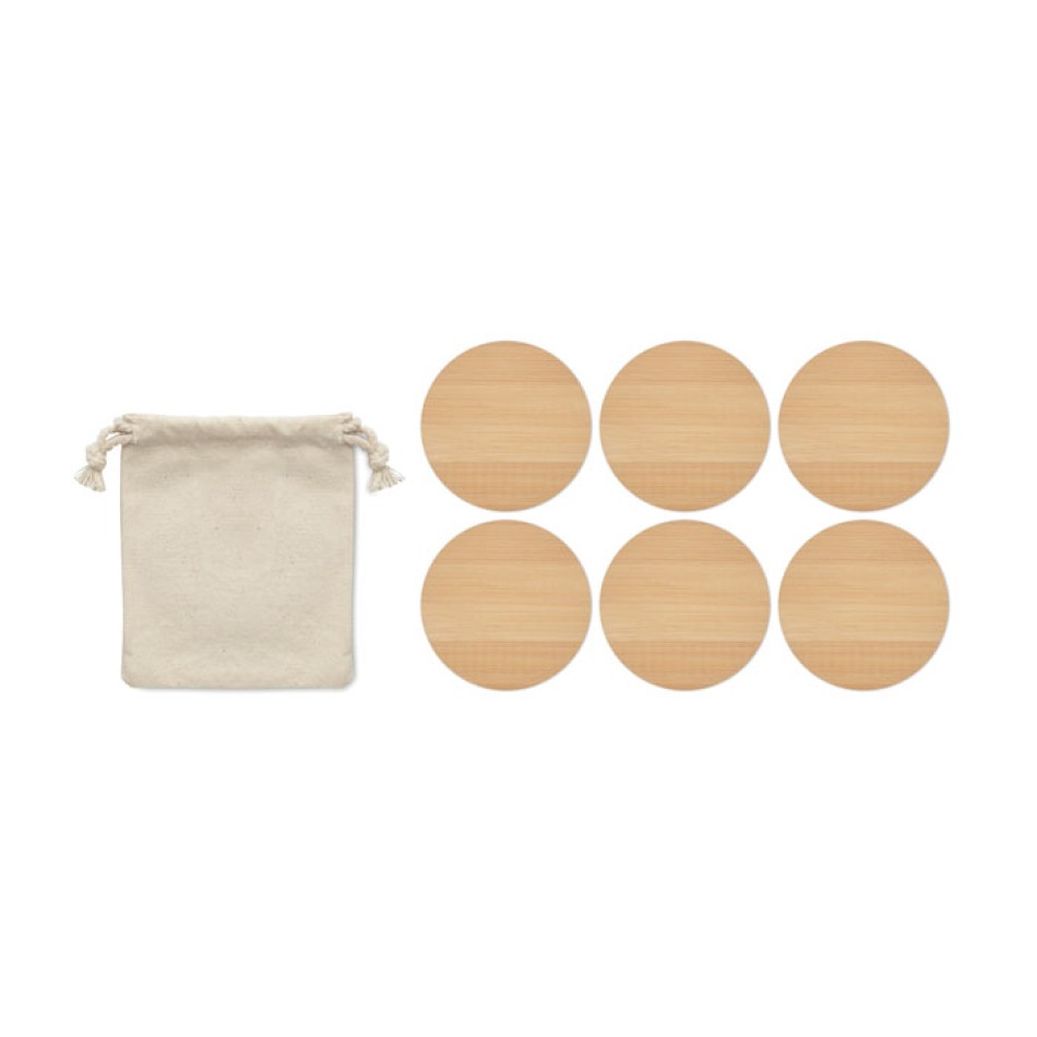 Set 6 sottobicchieri tondi di bamboo - BAYIN SET  - Gadget.it - 