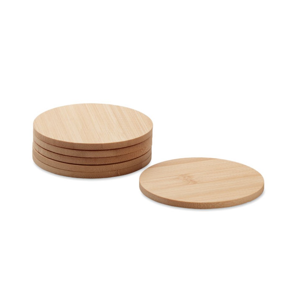 Set 6 sottobicchieri tondi di bamboo - BAYIN SET  - Gadget.it - 