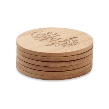 Set 6 sottobicchieri tondi di bamboo - BAYIN SET  - Gadget.it - 