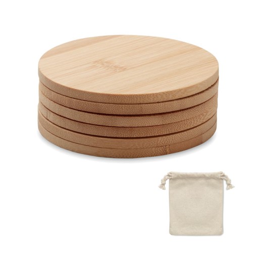 Set 6 sottobicchieri tondi di bamboo - BAYIN SET  - Gadget.it - 