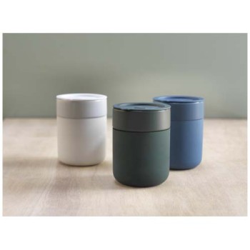 Bicchiere in ceramica con involucro in silicone e coperchio in plastica da 330 ml Java - Gadget.it - 