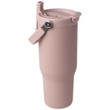 Bicchiere termico da 900 ml in acciaio inossidabile riciclato certificato RCS con sottovuoto in rame e coperchio a doppia funzione Bronx - Gadget.it - 