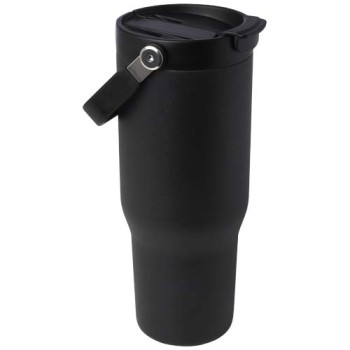 Bicchiere termico da 900 ml in acciaio inossidabile riciclato certificato RCS con sottovuoto in rame e coperchio a doppia funzione Bronx - Gadget.it - 