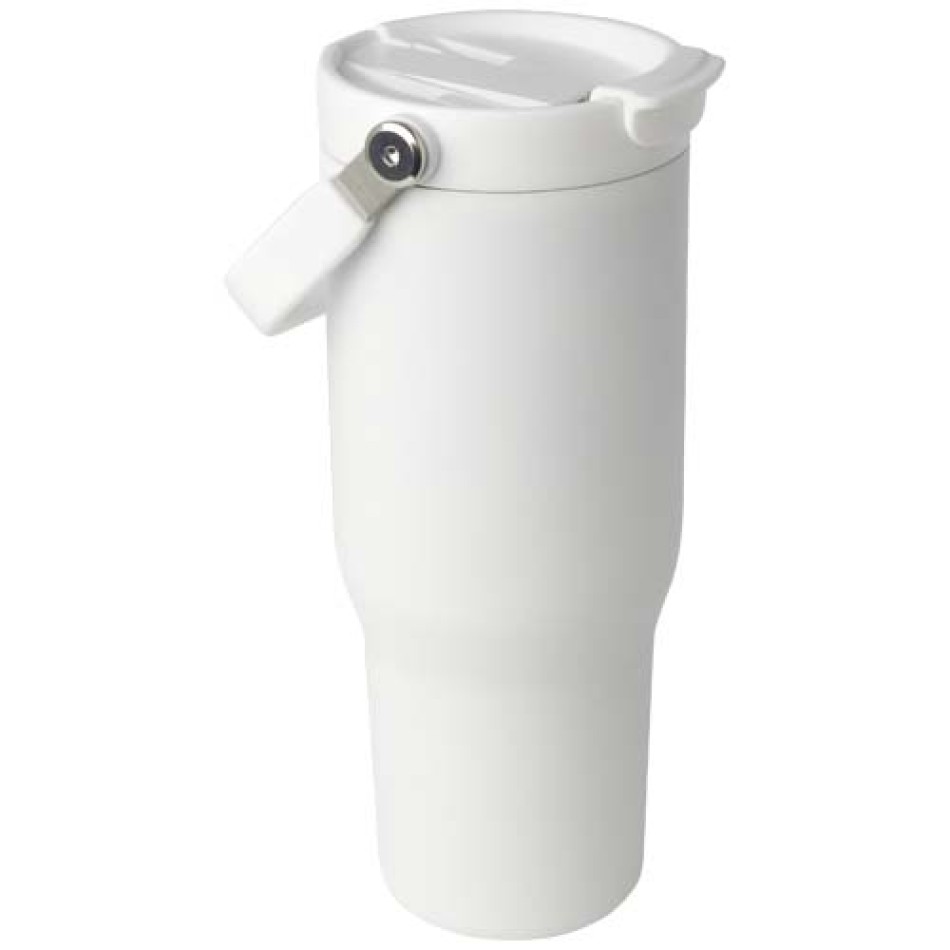 Bicchiere termico da 900 ml in acciaio inossidabile riciclato certificato RCS con sottovuoto in rame e coperchio a doppia funzione Bronx - Gadget.it - 