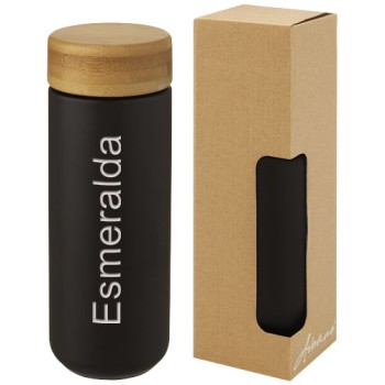 Bicchiere termico in ceramica con coperchio in bambù da 300 ml Lumi - Gadget.it - 
