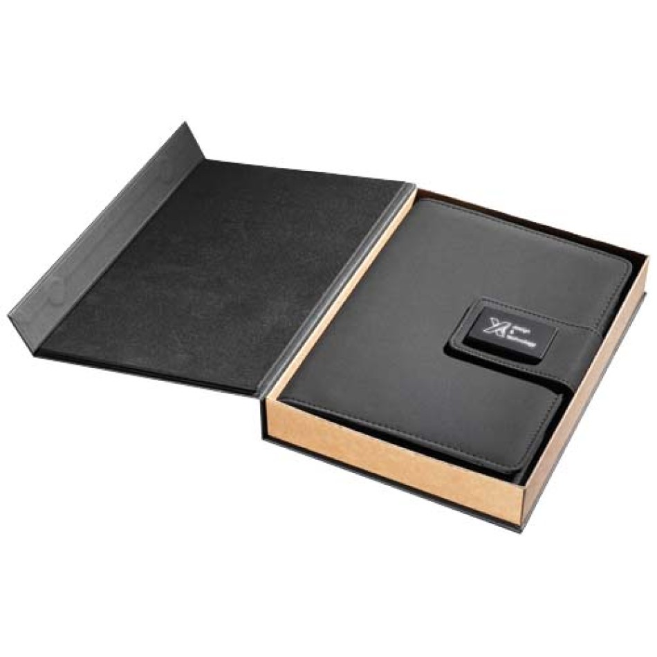 Blocco note con power bank luminoso SCX.design O16 in formato A5 - Gadget.it - 