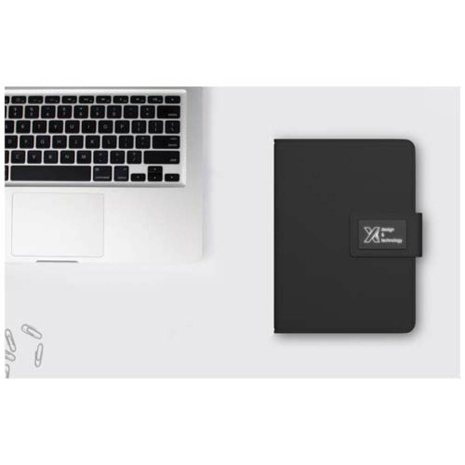Blocco note con power bank luminoso SCX.design O16 in formato A5 - Gadget.it - 
