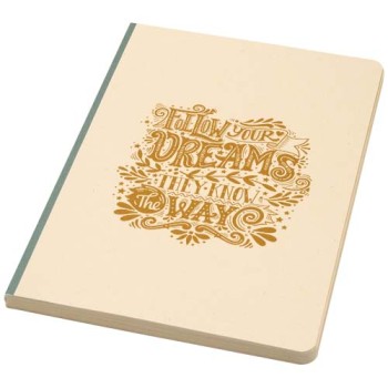 Blocco note formato A5 con copertina morbida in PET riciclato e carta a base di canna da zucchero Liliana - Gadget.it - 