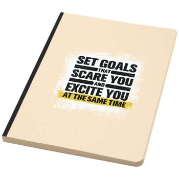 Blocco note formato A5 con copertina morbida in PET riciclato e carta a base di canna da zucchero Liliana - Gadget.it - 