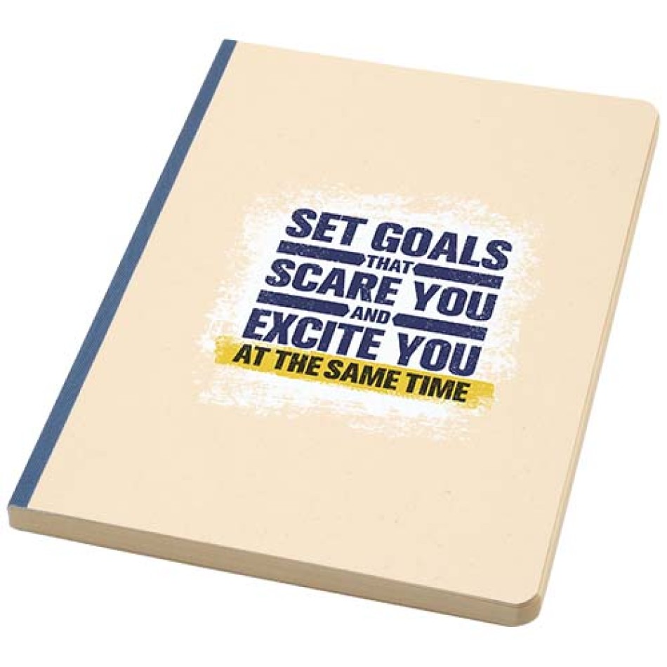 Blocco note formato A5 con copertina morbida in PET riciclato e carta a base di canna da zucchero Liliana - Gadget.it - 