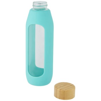 Borraccia in vetro borosilicato da 600 ml con impugnatura in silicone Tidan - Gadget.it - 