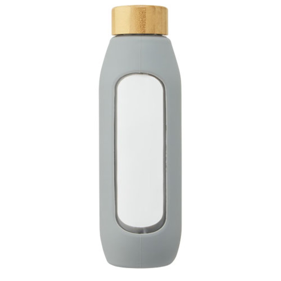 Borraccia in vetro borosilicato da 600 ml con impugnatura in silicone Tidan - Gadget.it - 