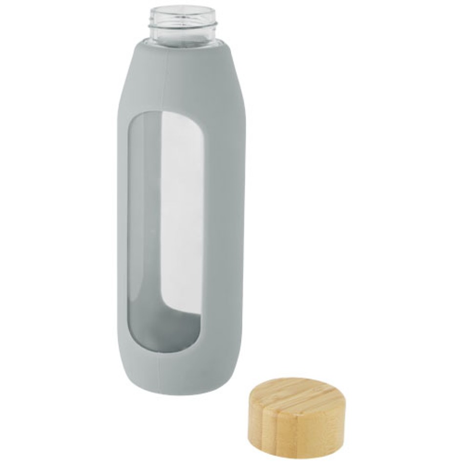 Borraccia in vetro borosilicato da 600 ml con impugnatura in silicone Tidan - Gadget.it - 