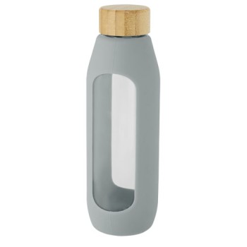Borraccia in vetro borosilicato da 600 ml con impugnatura in silicone Tidan - Gadget.it - 