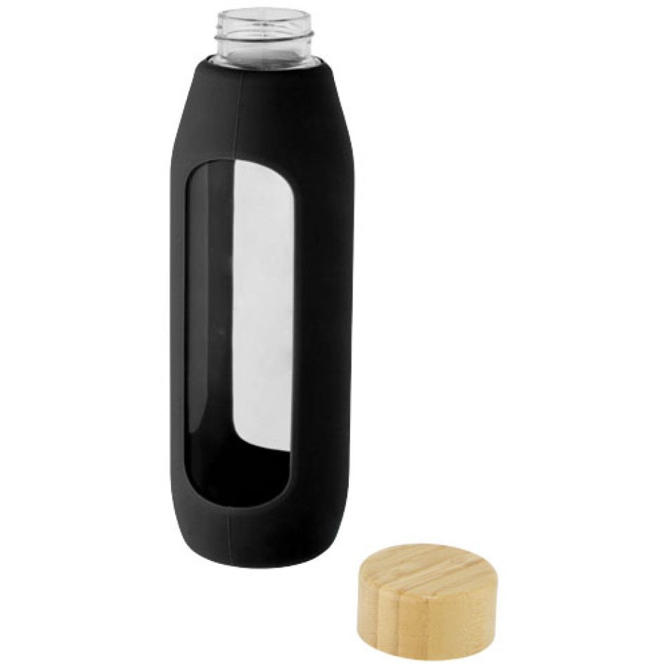 Borraccia in vetro borosilicato da 600 ml con impugnatura in silicone Tidan - Gadget.it - 