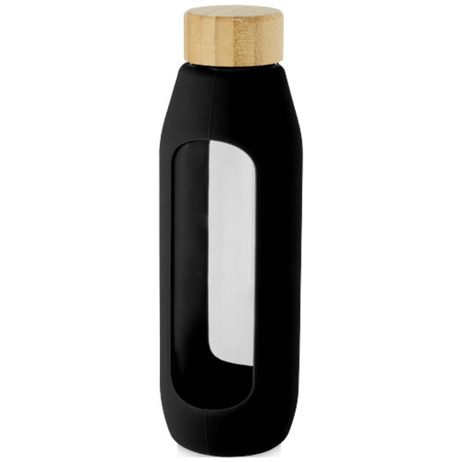 Borraccia in vetro borosilicato da 600 ml con impugnatura in silicone Tidan - Gadget.it - 