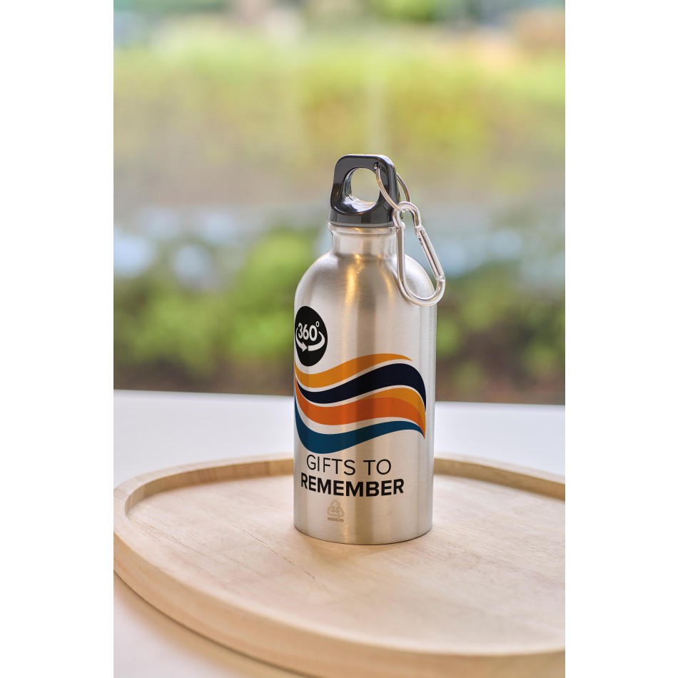 Borraccia in acciaio inox riciclato a parete singola 400 ml Sable - Gadget.it - 