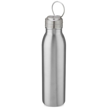 Borraccia sportiva Harper da 700 ml in acciaio inossidabile con anello in metallo - Gadget.it - 
