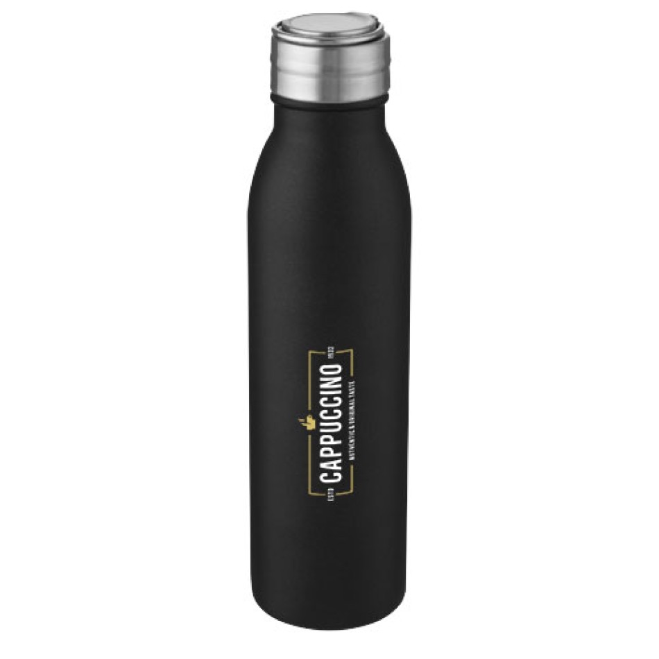 Borraccia sportiva Harper da 700 ml in acciaio inossidabile con anello in metallo - Gadget.it - 