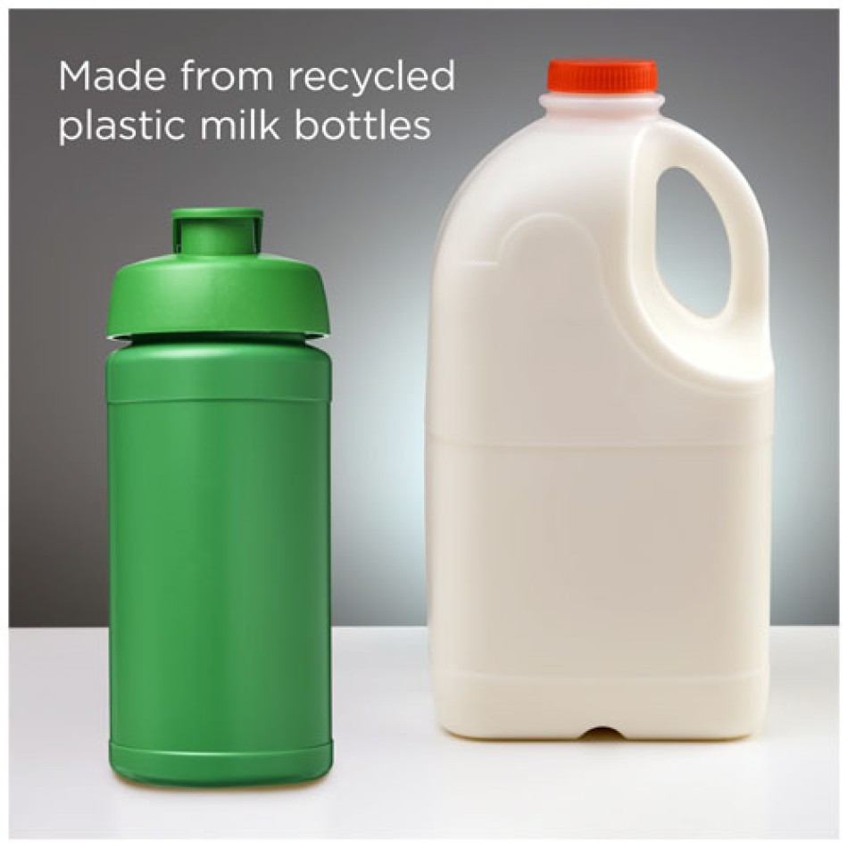 Borraccia sportiva in materiale riciclato con coperchio a scatto da 500 ml Baseline - Gadget.it - 