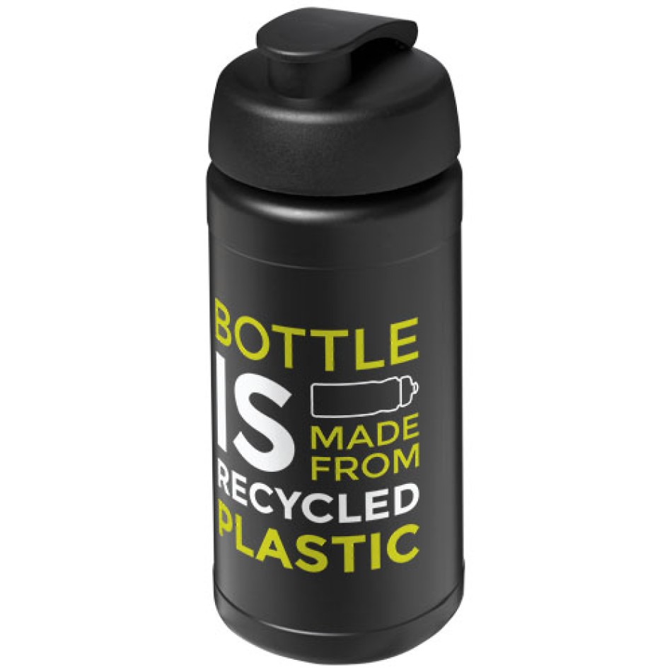Borraccia sportiva in materiale riciclato con coperchio a scatto da 500 ml Baseline - Gadget.it - 
