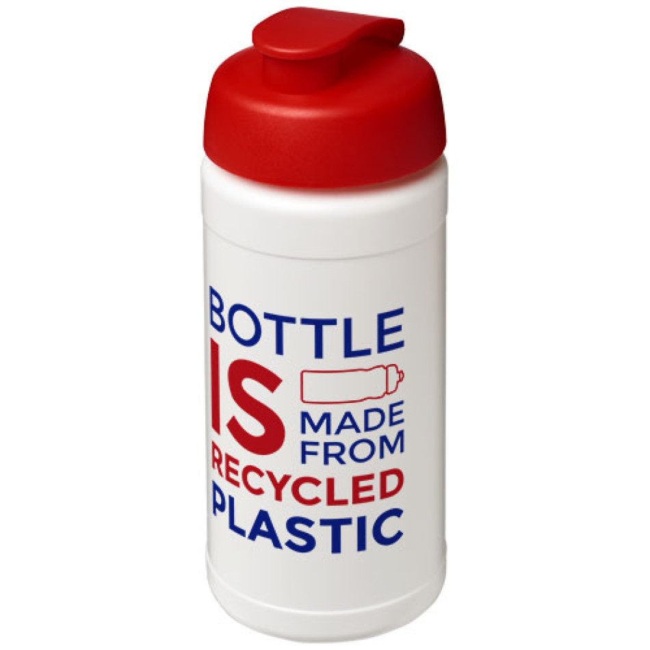 Borraccia sportiva in materiale riciclato con coperchio a scatto da 500 ml Baseline - Gadget.it - 