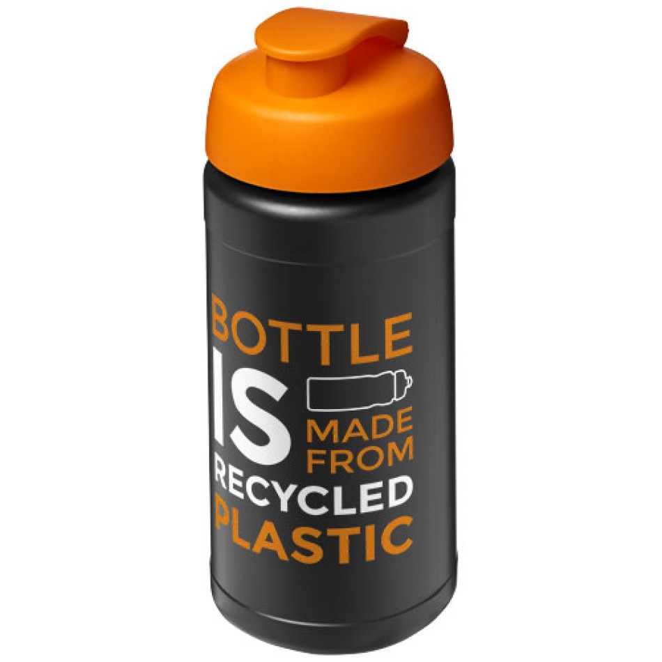 Borraccia sportiva in materiale riciclato con coperchio a scatto da 500 ml Baseline - Gadget.it - 