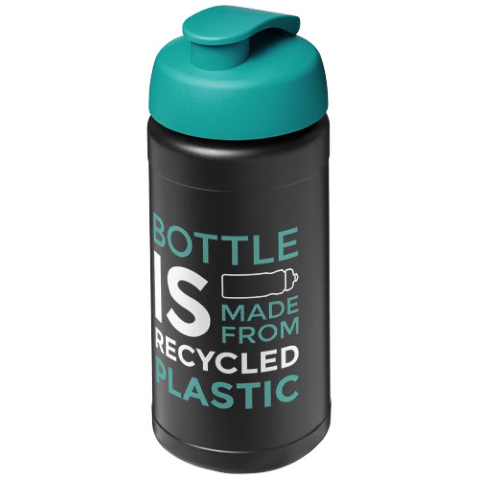 Borraccia sportiva in materiale riciclato con coperchio a scatto da 500 ml Baseline - Gadget.it - 