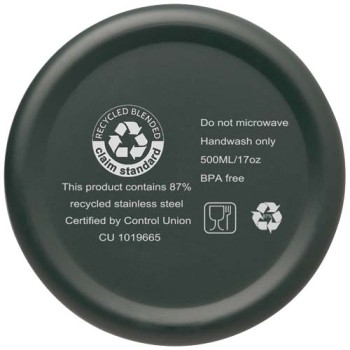 Borraccia termica con isolamento sottovuoto in rame e acciaio inossidabile riciclato certificato RCS da 500 ml Vasa - Gadget.it - 