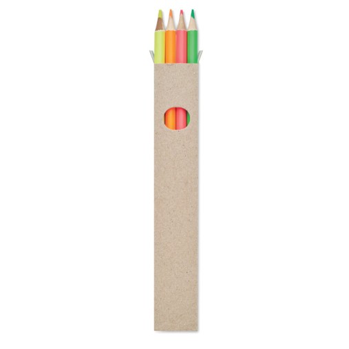 Set 4 matite fluo con custodia - BOWY - Gadget.it - 