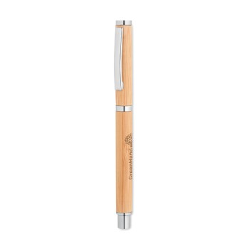 Penna roller in bamboo refill blu - CAIRO  - Gadget.it - 