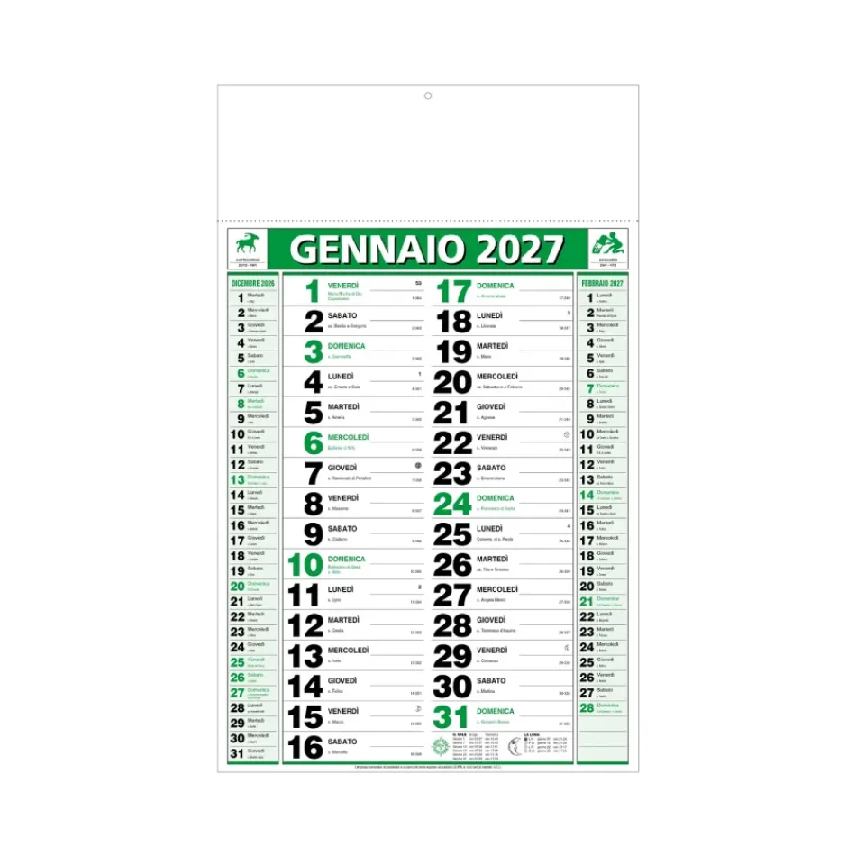 Calendario Olandese Classic 28,8 x 47 cm - Gadget.it - Calendario Olandese Classic Personalizzato 28,8 x 47 cm