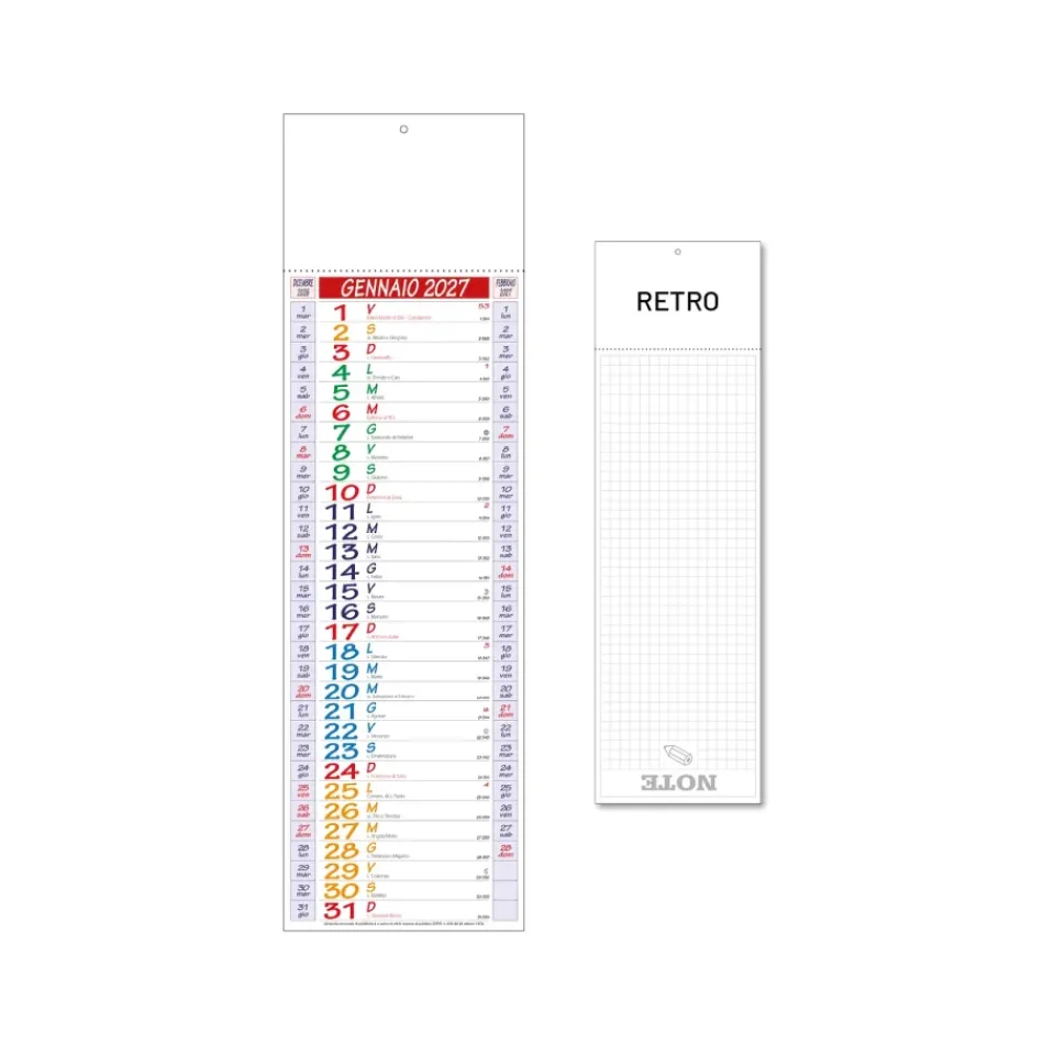 Calendario Olandese Personalizzato Silhouette 14x47 cm - Gadget.it - Calendario Olandese Personalizzato Silhouette 14x47 cm